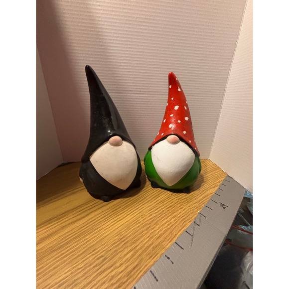 Whimsical Gnome Figurines - Quirky Home Decor - Decorative Gnomes (Set of 2) - Picture 1 of 8